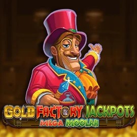 Official Jackpots logo: Gold Factory Jackpots Mega Moolah by Aurum Signature Studios at Lizaro Casino