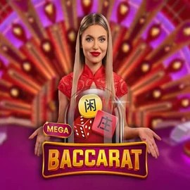 Mega Baccarat slot icon by Pragmatic Play, available at Lizaro Casino